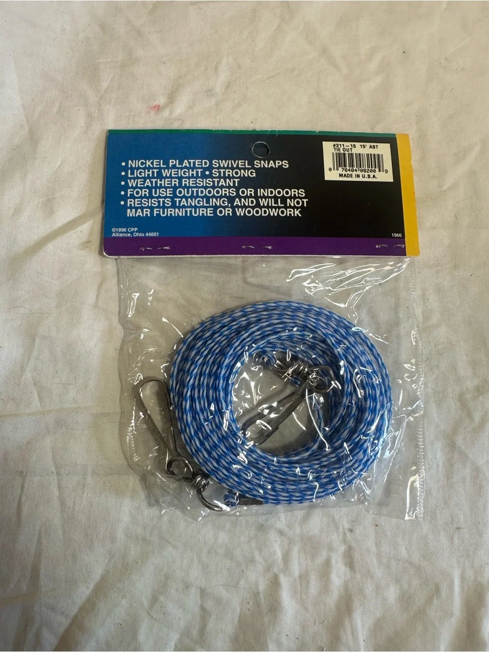Coastal Pet Products Cat Tie Out 15Ft Blue NWT